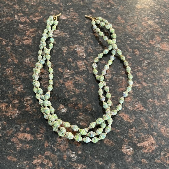 Jewelry - Recycled paper handmade beaded necklace